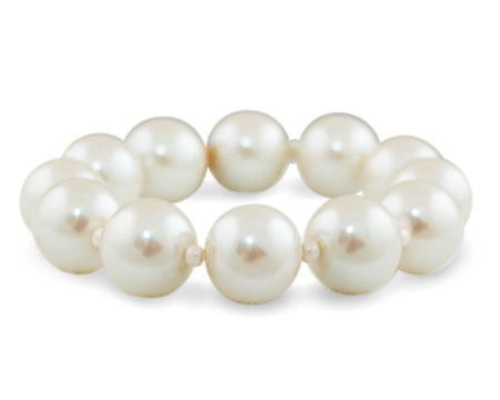 Champagne Pearl Stretch Bracelet with Small Beads (14mm) 