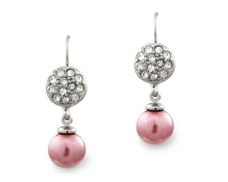 Formal Pink Pearl and Silver Earring