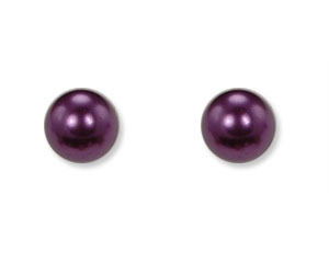 Eggplant Pearl Stud Earrings (8mm) 