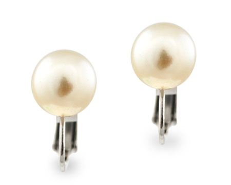 Ivory 10mm Clip-On Pearl Stud Earrings (10mm)