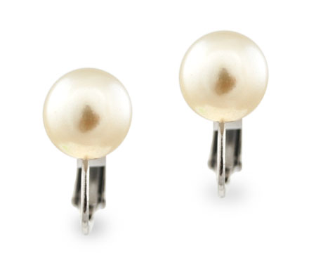 Ivory 10mm Clip-On Pearl Stud Earrings (10mm) 