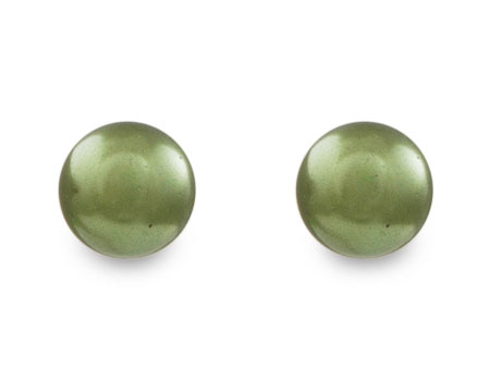 Avocado Green Pearl Stud Earring (8mm) 