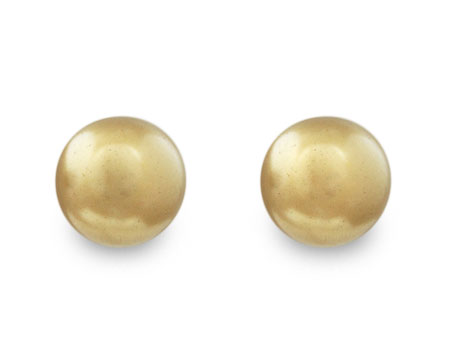 Gold Single Pearl Stud Earring (multiple sizes)