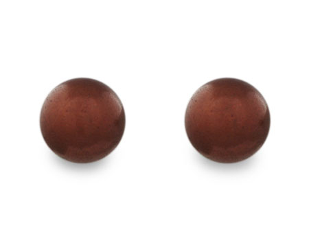 Chocolate Color Pearl Stud Earrings (10mm)