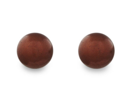 Chocolate Color Pearl Stud Earrings (10mm) 