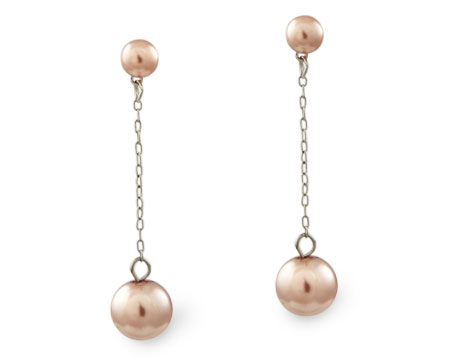 Taupe Pearl Earring with Gold