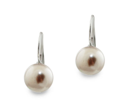 Taupe Single Pearl Hangy Earring (10mm) (Brown) 